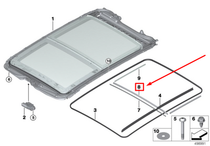 new bmw x1 f48 front glass lid gasket 54107430393 7430393 original