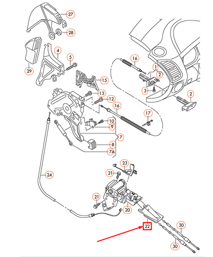 new audi q7 4l pull cable guide 7l0721361a original