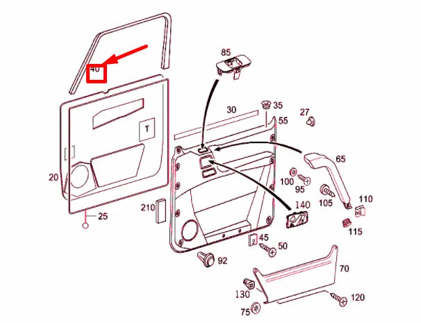 NEW MERCEDES-BENZ G W463 FRONT RIGHT DOOR TOP TRIM A46372501719051 ORIGINAL