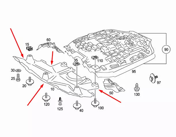 NEW MERCEDES-BENZ ML W164 ENGINE COVER A1645241430 ORIGINAL