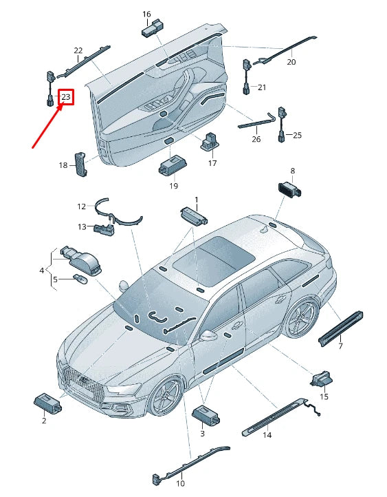 NEW AUDI A4 AVANT B9 FRONT LEFT DOOR COURTESY LIGHT 8W0947355N ORIGINAL