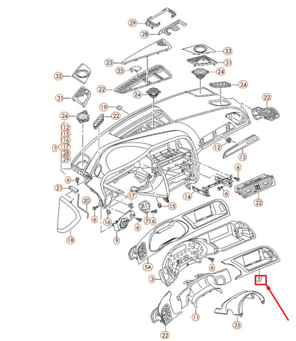 NEW AUDI A4 B8 INSTRUMENT PANEL INSERT TRIM LHD 8K1857186GR66 ORIGINAL