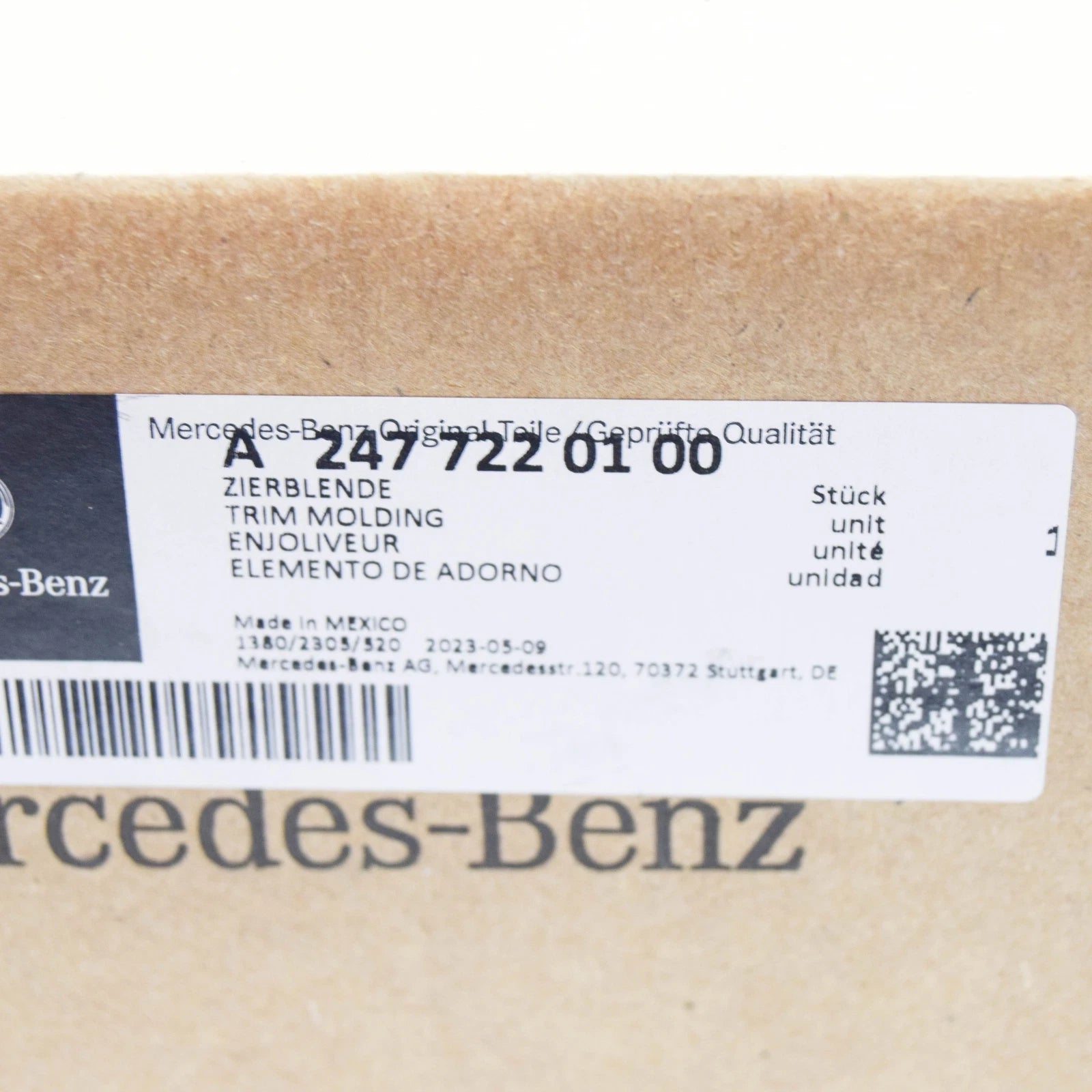 NEW MERCEDES-BENZ GLB X247 FRONT LEFT DOOR B-PILLAR TRIM A2477220100 ORIGINAL