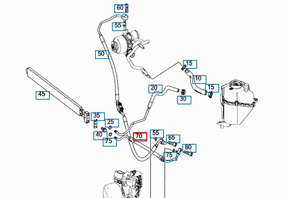 NEW MERCEDES-BENZ S W222 OIL LOW PRESSURE HOSE A2223201953 ORIGINAL