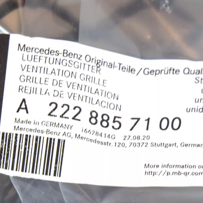 NEW MERCEDES-BENZ S W222 FRONT BUMPER LOWER GRILL A2228857100 ORIGINAL