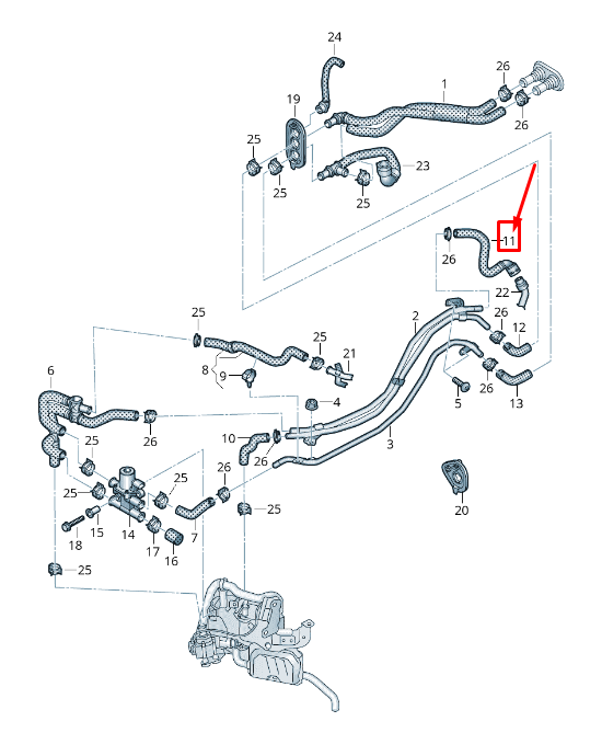 new audi a4 avant b9 coolant hose with quick release coupling 8w0265356d