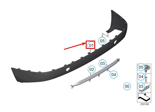 NEW BMW X3 F25 REAR BLACK COVER TRIM WITH PDC 51127258428 7258428 ORIGINAL