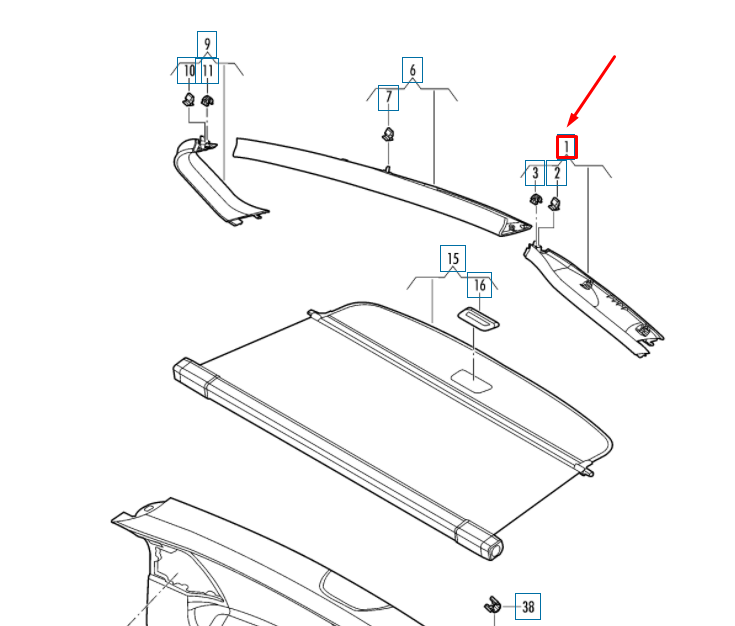 NEW VW TIGUAN AD MK2 REAR LID PANEL LEFT UPPER TRIM 5NN86770382V 2018 11552452
