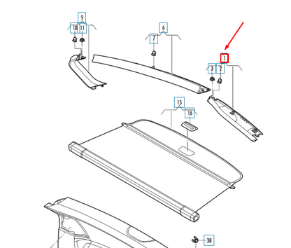 NEW VW TIGUAN AD MK2 REAR LID PANEL LEFT UPPER TRIM 5NN86770382V 2018 11552452