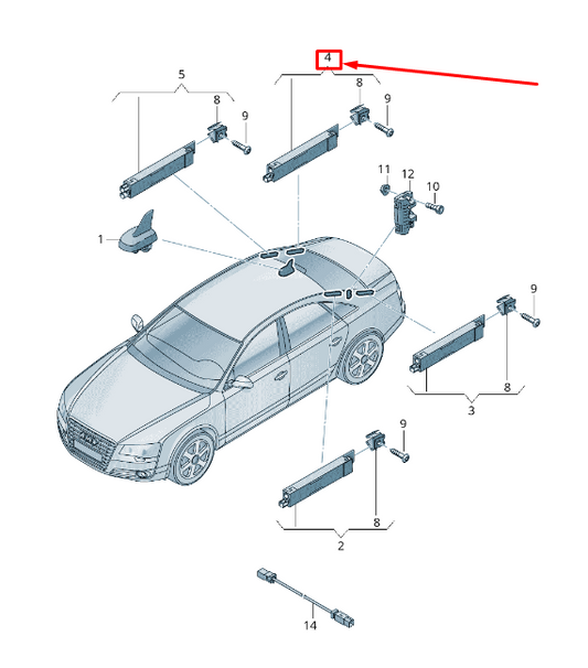 new audi a8 4h right lower antenna amplifier 4h0035225f original
