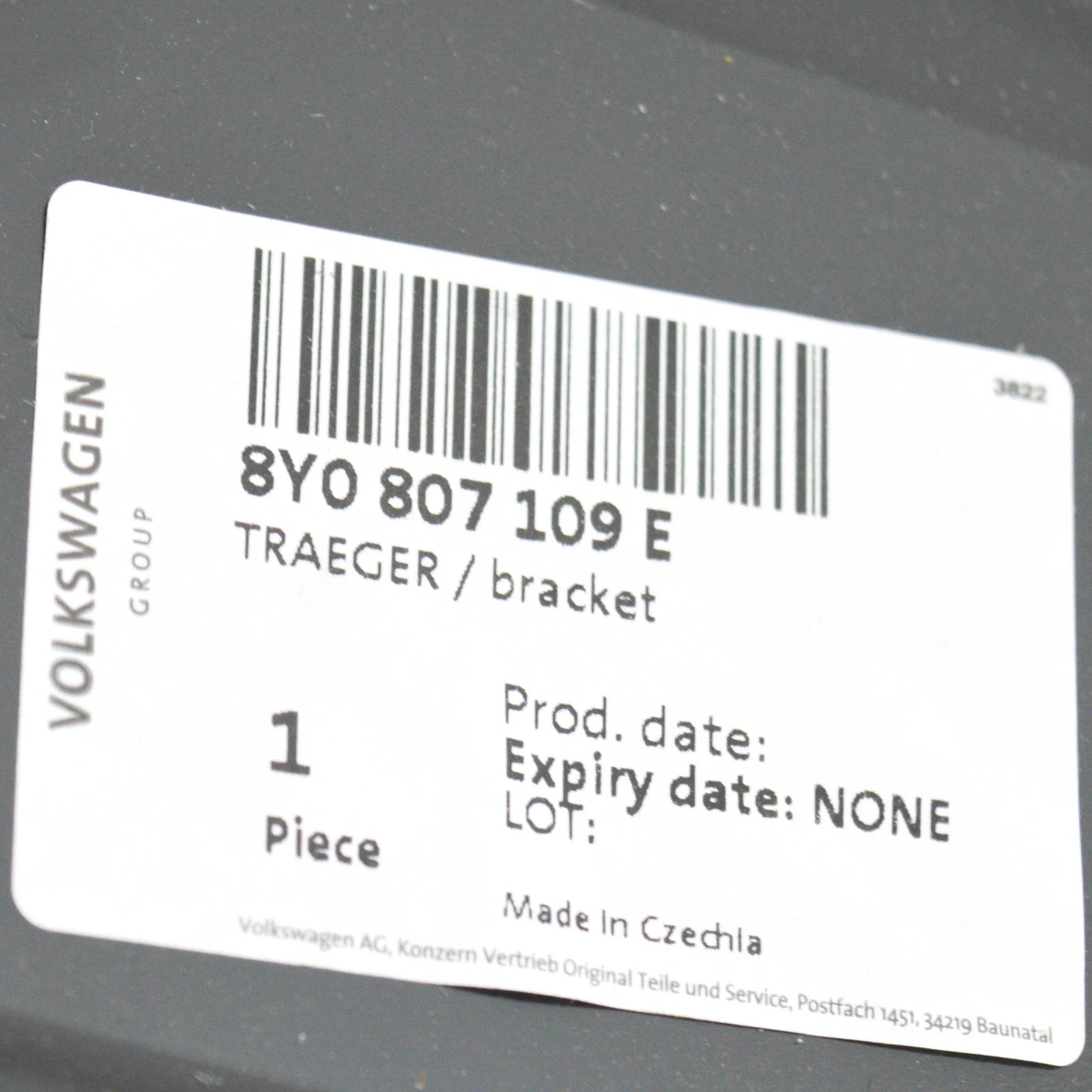 NEW AUDI A3 LIMOUSINE 8Y FRONT REINFORCEMENT IMPACT BAR 8Y0807109E ORIGINAL