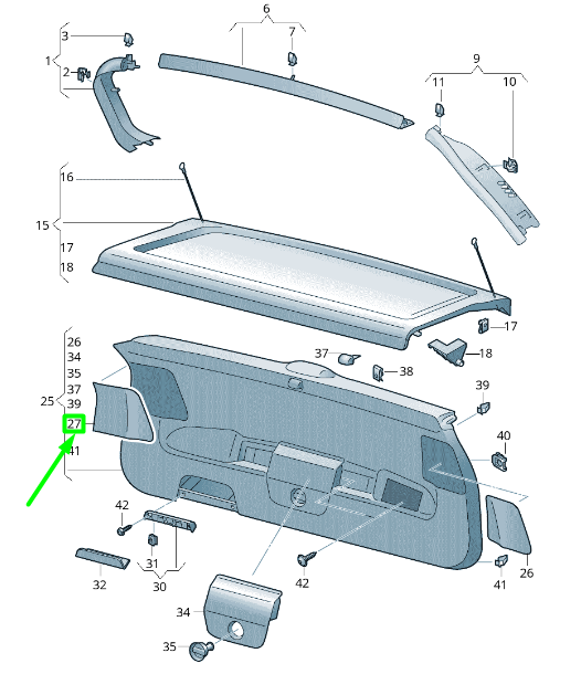 NEW VOLKSWAGEN TIGUAN AD MK2 REAR RIGHT LID TRIM COVER 5NA86765882V ORIGINAL