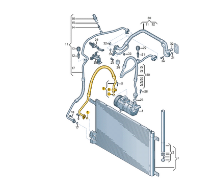 NEW VW TIGUAN AD A/C AIR CONDITIONING REFRIGERANT HOSE 5QF816721AR ORIGINAL