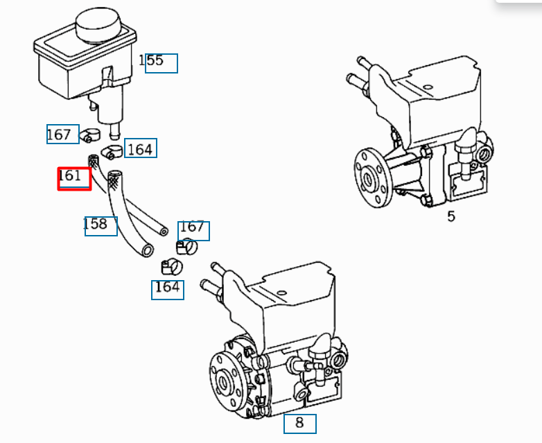 NEW MERCEDES-BENZ S W140 POWER STEERING HOSE A1409975682 ORIGINAL