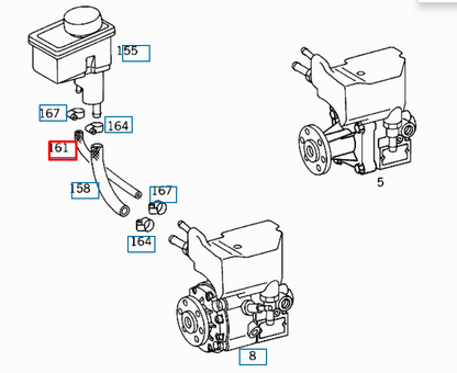 NEW MERCEDES-BENZ S W140 POWER STEERING HOSE A1409975682 ORIGINAL
