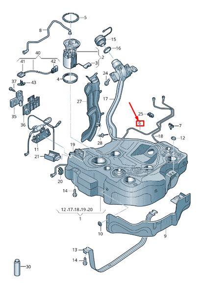 new audi a3 sportback 8v fuel tank breather line 5q0201160am original