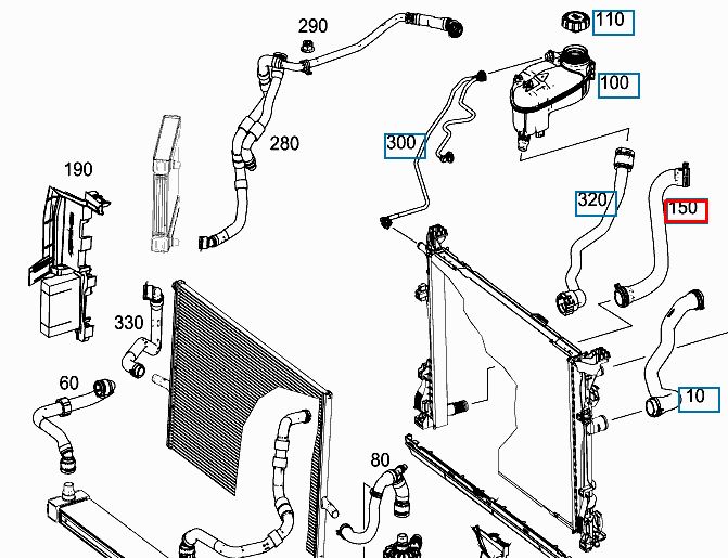 NEW MERCEDES BENZ GLA X156 COOLANT LOWER HOSE A2465010282 ORIGINAL