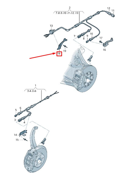 NEW VW TOUAREG CR SPEED SENSOR WIRING HARNESS HOLDER 4M0971846K
