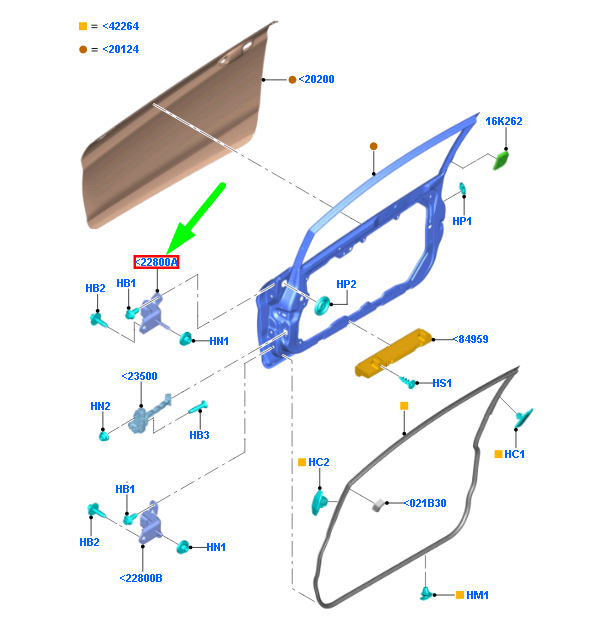 new ford fiesta mk6 wt front right door upper hinge 1685782 original