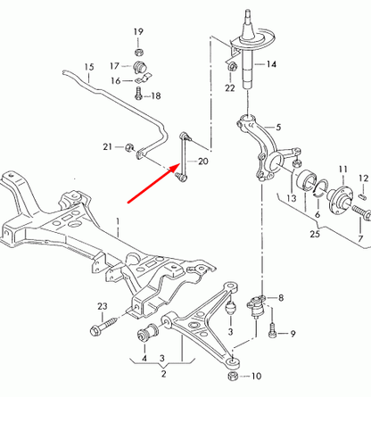 new vw sharan 7m front sway bar anti roll stabilizer link 7m3411317e original