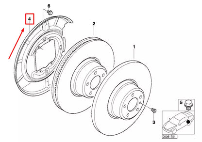 NEW BMW Z3 COUPE E36 REAR RIGHT BRAKE DISC PROTECTION 34212228004 2228004