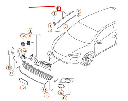 NEW VOLKSWAGEN GOLF MK6 LEFT SIDE WINDSHIELD END TRIM 5K0854319C5AP