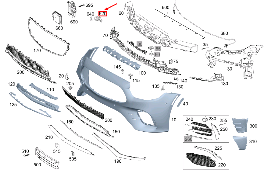 NEW MERCEDES-BENZ E C238 FRONT PARKING SENSOR A22390540009999 ORIGINAL