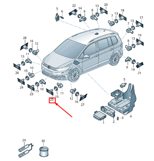 new vw touran 5t front left parking sensor bracket 5ta919493b original