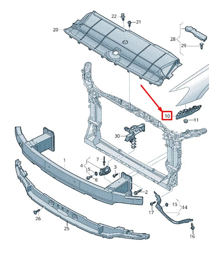 NEW AUDI A6 4A C8 FRONT RIGHT BUMPER GUIDE SECTION 4K0807284A