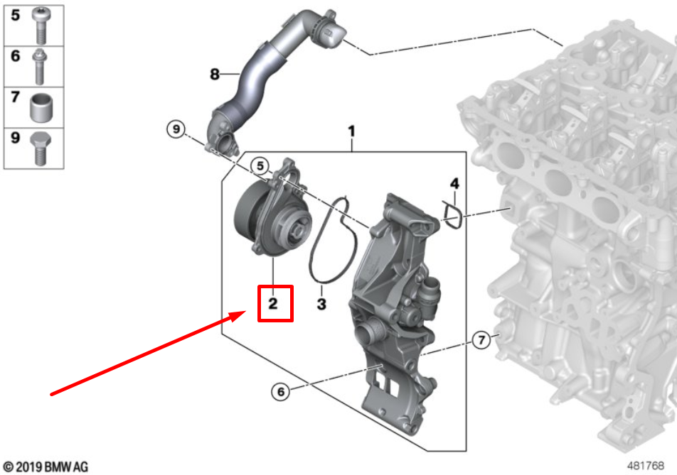 new mini clubman f54 coolant water pump 11518678905 8678905 original