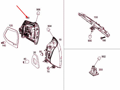 NEW MERCEDES-BENZ C T-MODEL S205 REAR RIGHT INNER TAIL LAMP A2059065600 ORIGINAL