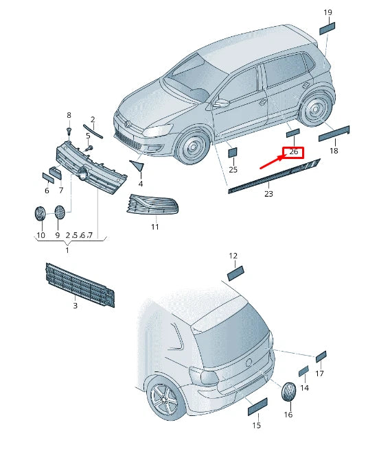 NEW VW SHARAN 7N SIDE 'SOUND' BADGE EMBLEM 5G0853688BHFOD ORIGINAL