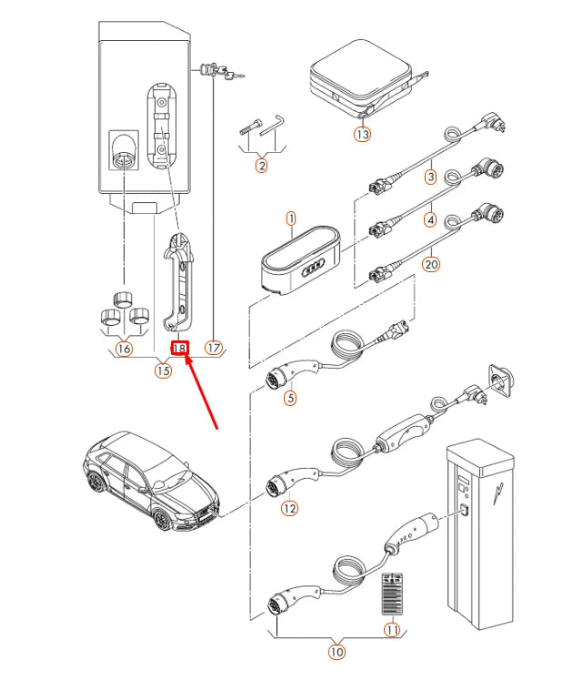 NEW AUDI A3 CHARGER DISPLAY AND CONTROL UNIT BRACKET 8V4915899 ORIGINAL