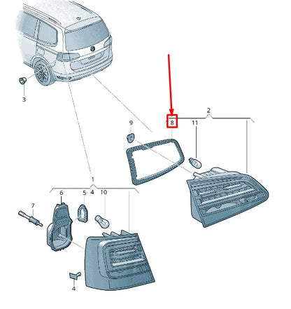 NEW VW SHARAN 7N REAR RIGHT INNER TAIL LIGHT SEAL 7N0945396