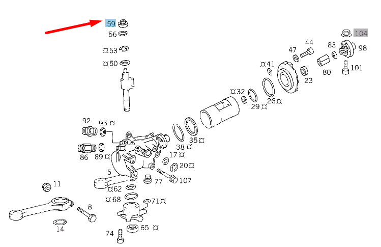 new mercedes-benz clk c208 steering gear nut a0009904050 original