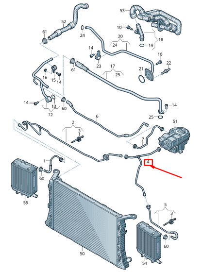 new audi rs7 sportback 4g engine breather line 4g0122061b original