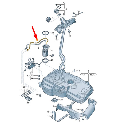 NEW VOLKSWAGEN TIGUAN AD MK2 FUEL FEED LINE BLACK 5QA201293D