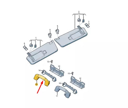 NEW VOLKSWAGEN TOURAN 5T FRONT ROOF GRAB HANDLE 5G9857607C82V ORIGINAL