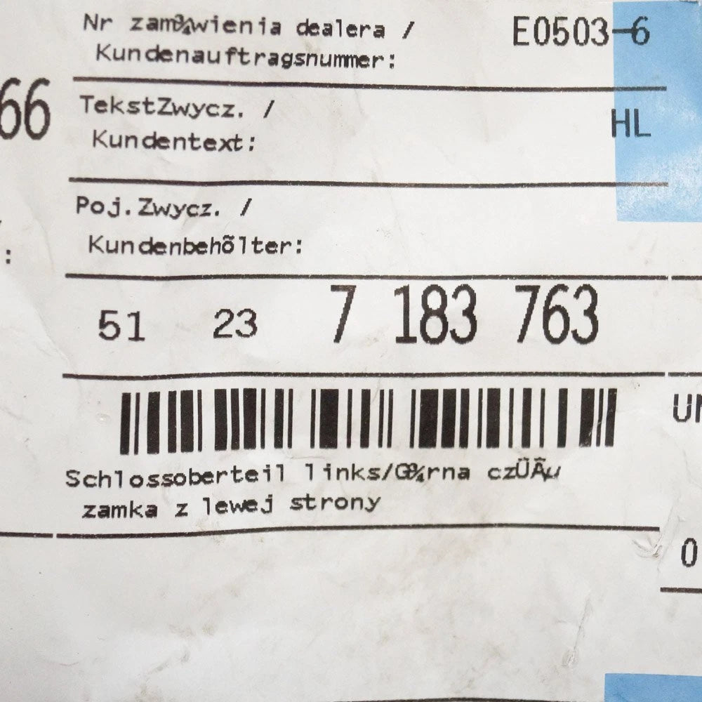 NEW BMW 5 F10 HOOD LATCH HOOK LEFT SIDE 7183763 51237183763 2014 ORIGINAL