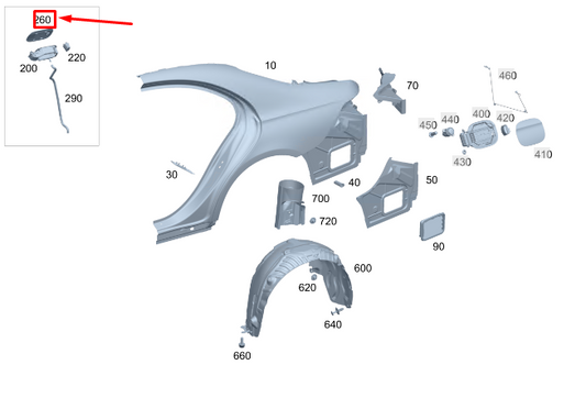 new mercedes-benz s w223 fuel filler flap a2237571900 original
