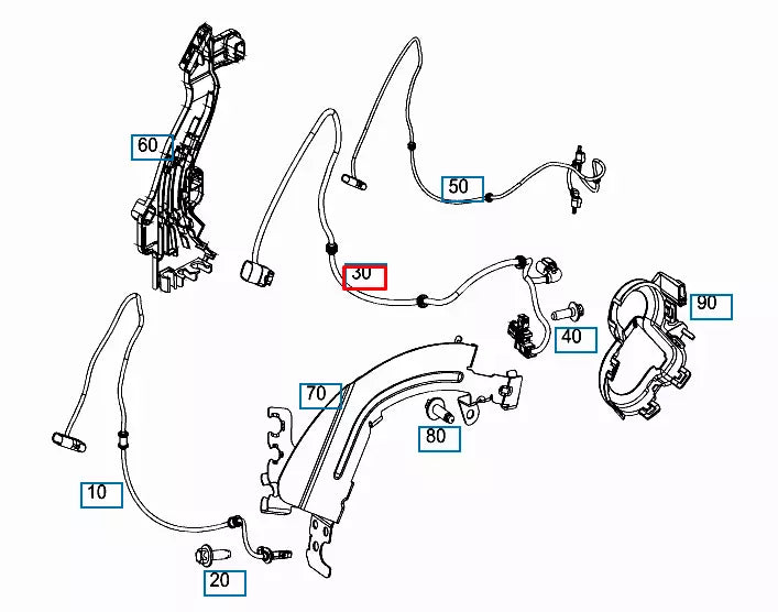 NEW MB C W205 REAR RIGHT PARKING BRAKE WIRING HARNESS A205540400664 ORIGINAL