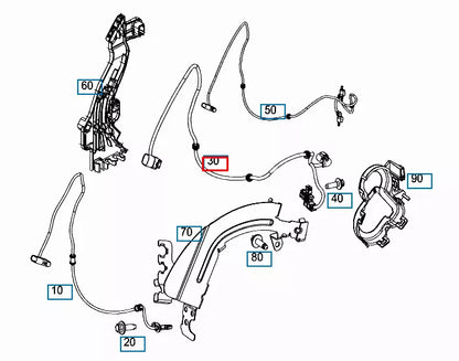 NEW MB C W205 REAR RIGHT PARKING BRAKE WIRING HARNESS A205540400664 ORIGINAL