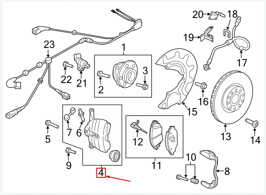 NEW VW GOLF VII 5G MK7 FRONT LEFT BRAKE CALIPER 5QM615123 ORIGINAL
