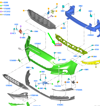 new ford galaxy mk3 front bumper bar isolator 2455839 lm2b-17e898-ac ne w