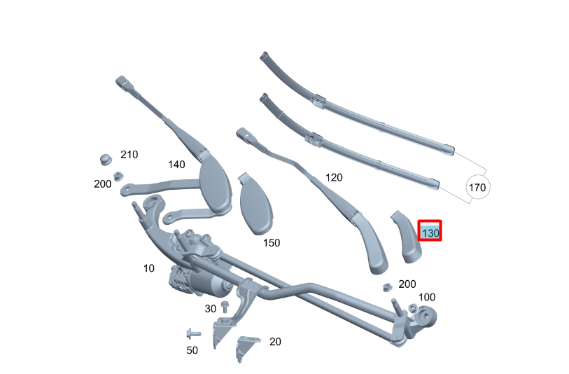 NEW MERCEDES-BENZ E W213 LEFT WIPER ARM COVER CAP A2138240300 ORIGINAL