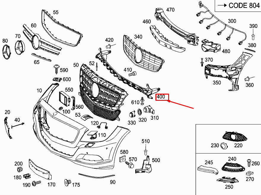 new mercedes-benz cls c218 front lower bumper carrier a2188852365 original