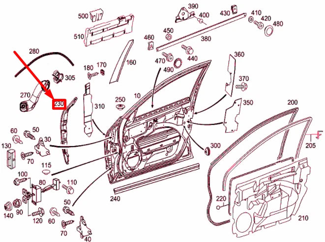 NEW MERCEDES-BENZ E W211 FRONT LEFT DOOR SEAL A2117270330 ORIGINAL