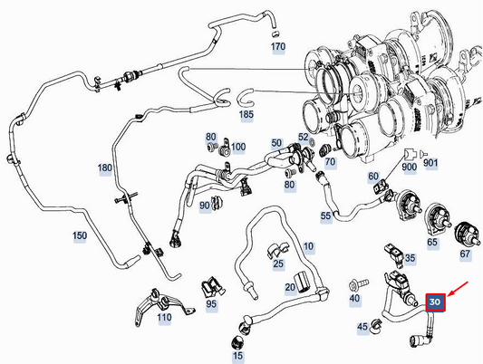 new mercedes-benz e w213 left purge line a1770101503 original