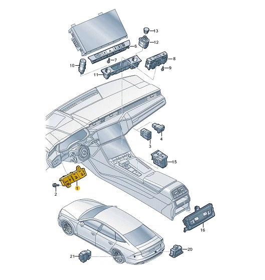 NEW AUDI A7 4K8 HEADLIGHT SWITCH CONTROL UNIT 4K1941501 2019 LHD ORIGINAL