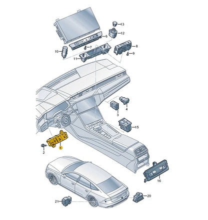 NEW AUDI A7 4K8 HEADLIGHT SWITCH CONTROL UNIT 4K1941501 2019 LHD ORIGINAL